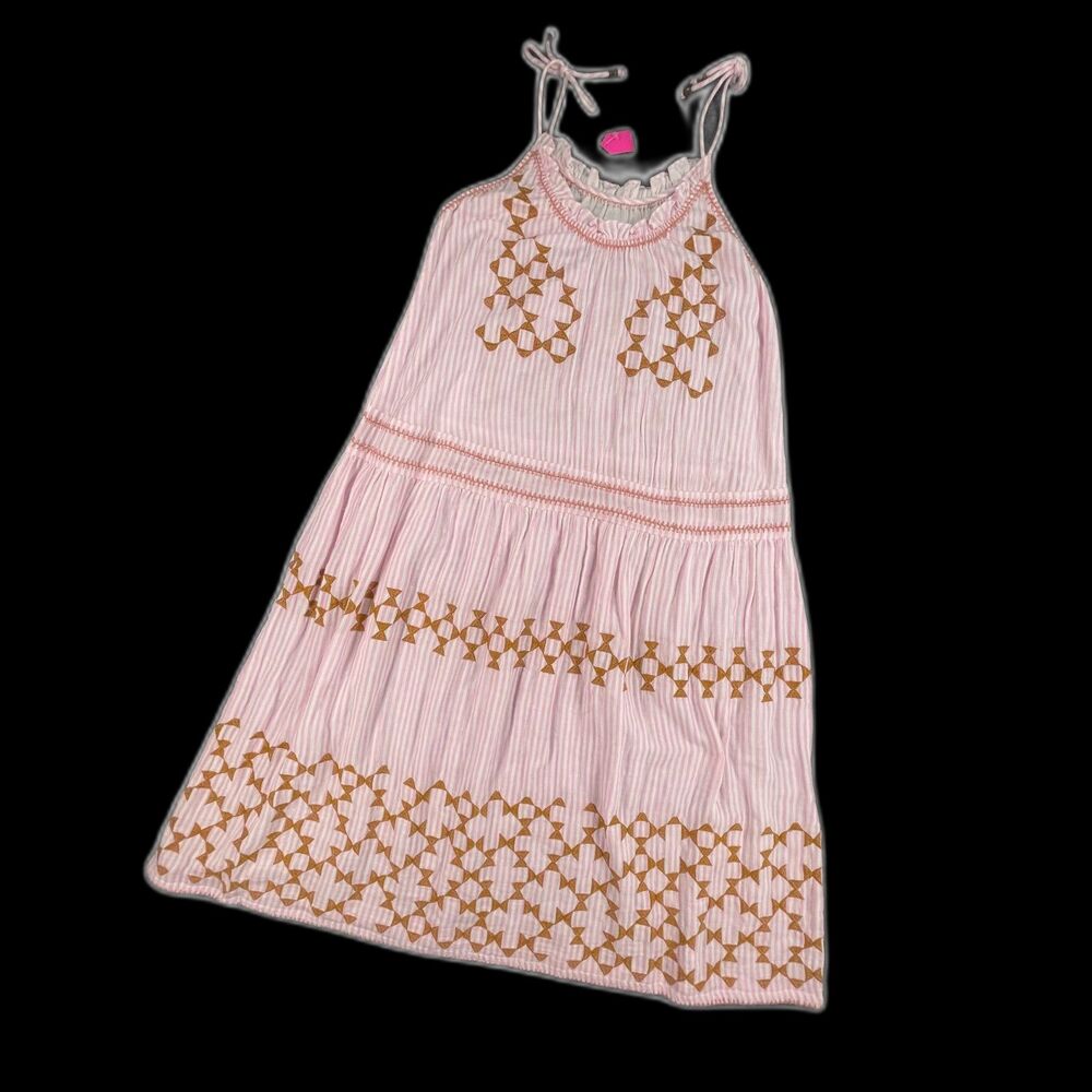 Uncle Frank Candy Stripe Dress Designer Archiveโ Sample Pink Cotton Boho Midi